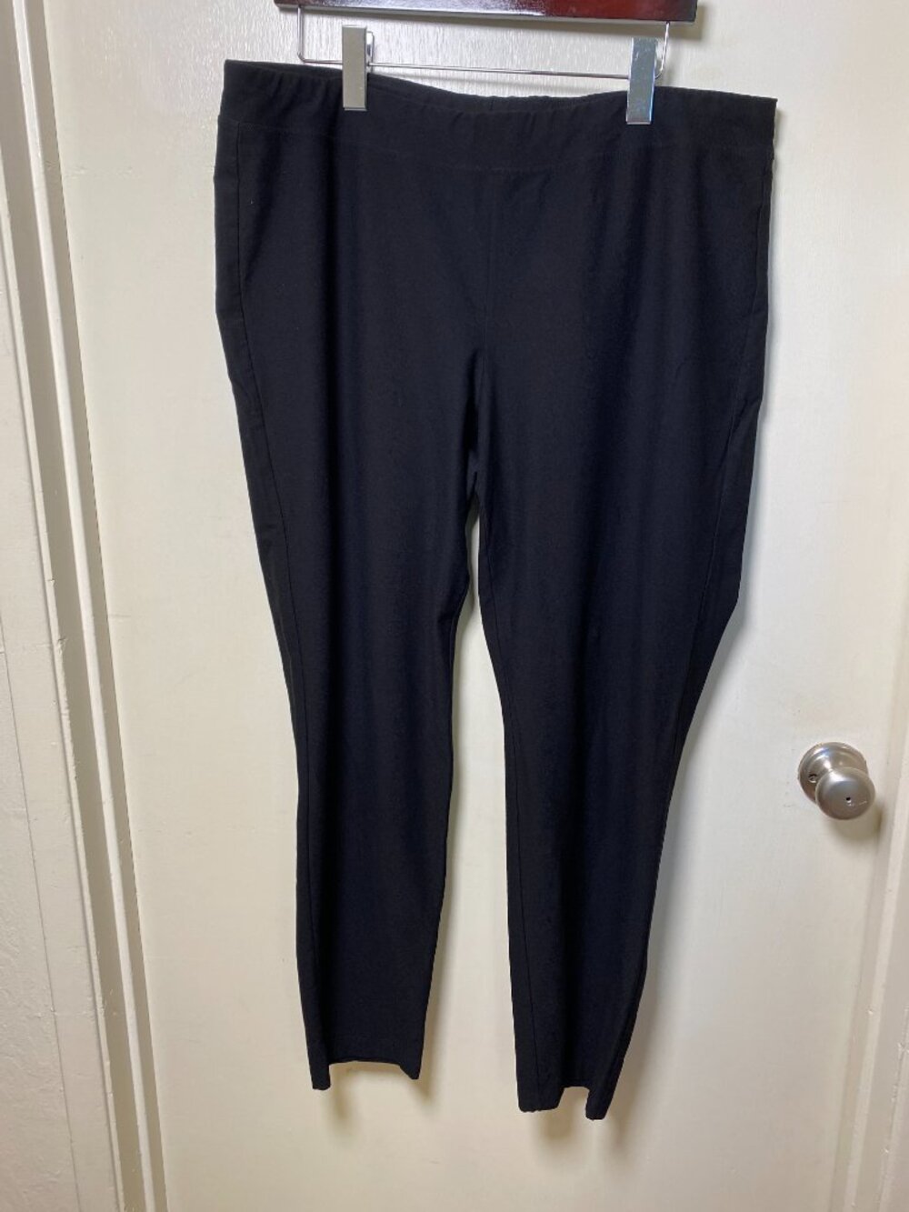 Eileen Fisher Black Knit Pull-On Ankle Pants Women's XL Stretch